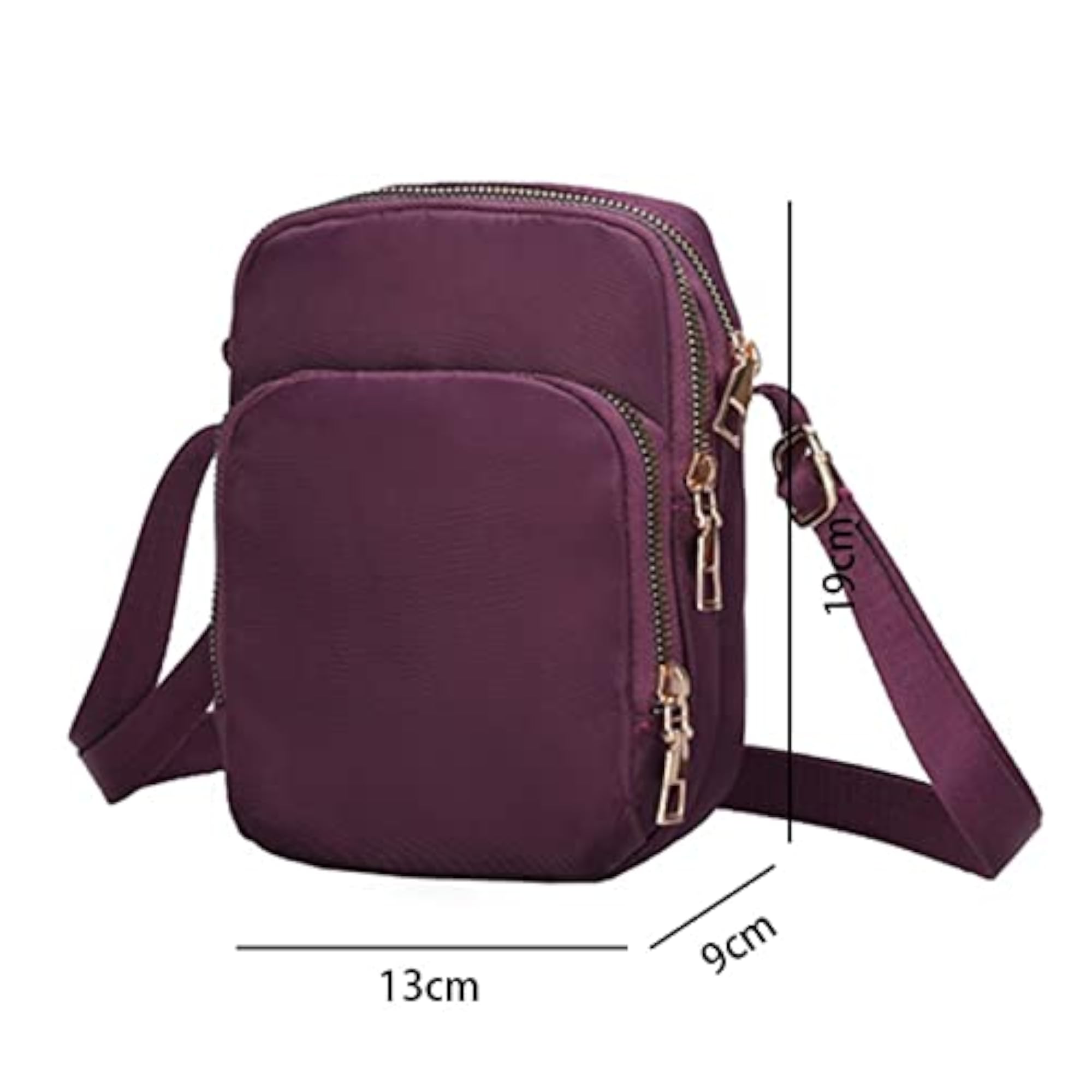 Mini Multifunctional Nylon Shoulder Bag, Mobile Phone Zipper Bag